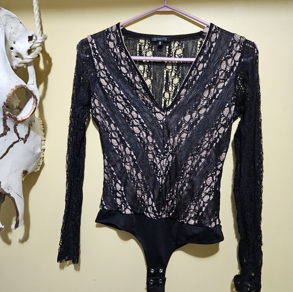Long sleeve lace black bodysuit - Picture 1 of 2